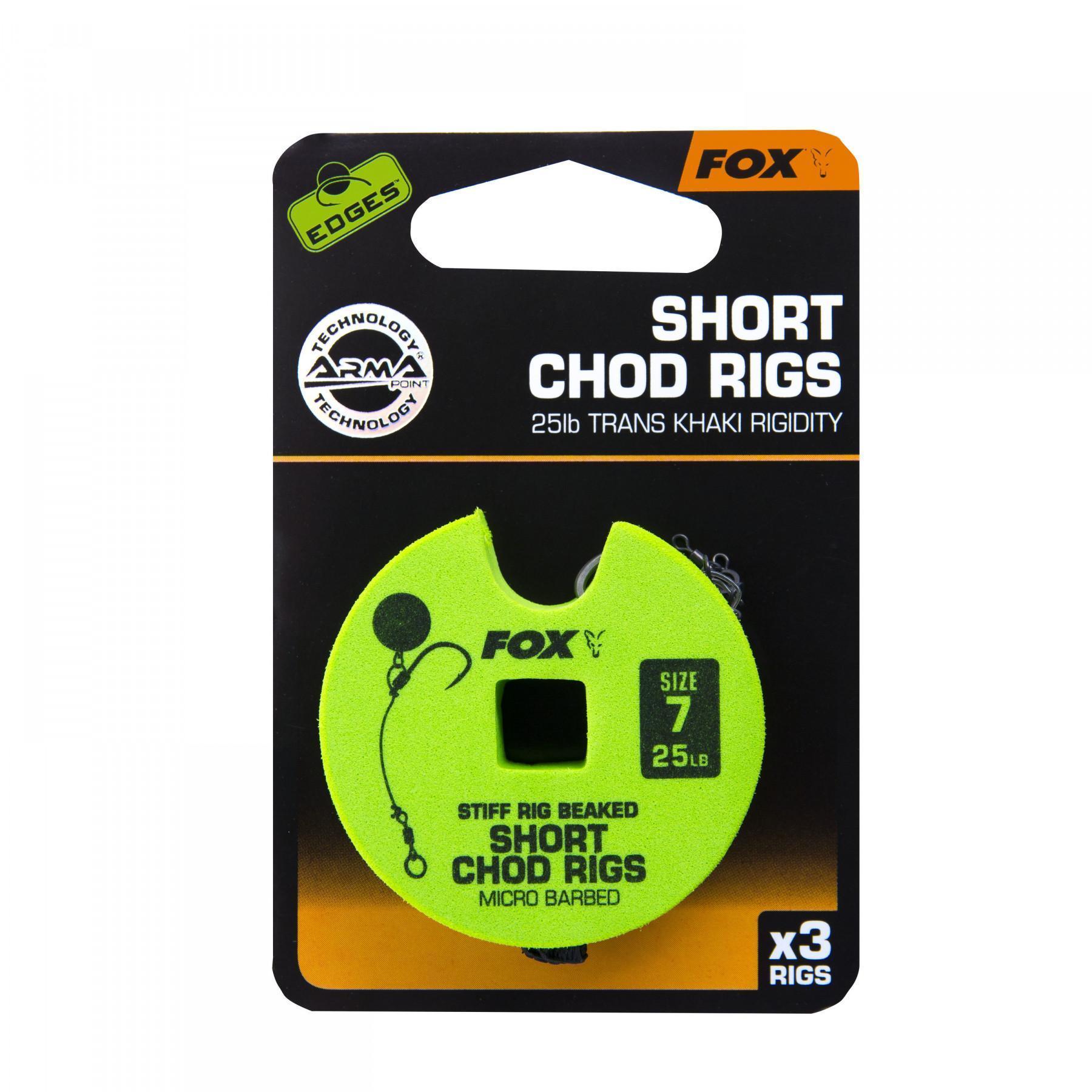 Monofilament Fox 25lb Short Chod Rig Barbed taille 7