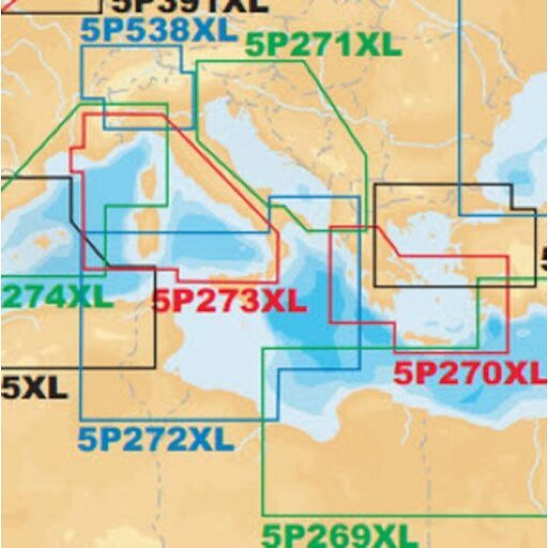 Navigationskarte sd platinum + xl sd - zentrales Mittelmeer Navionics