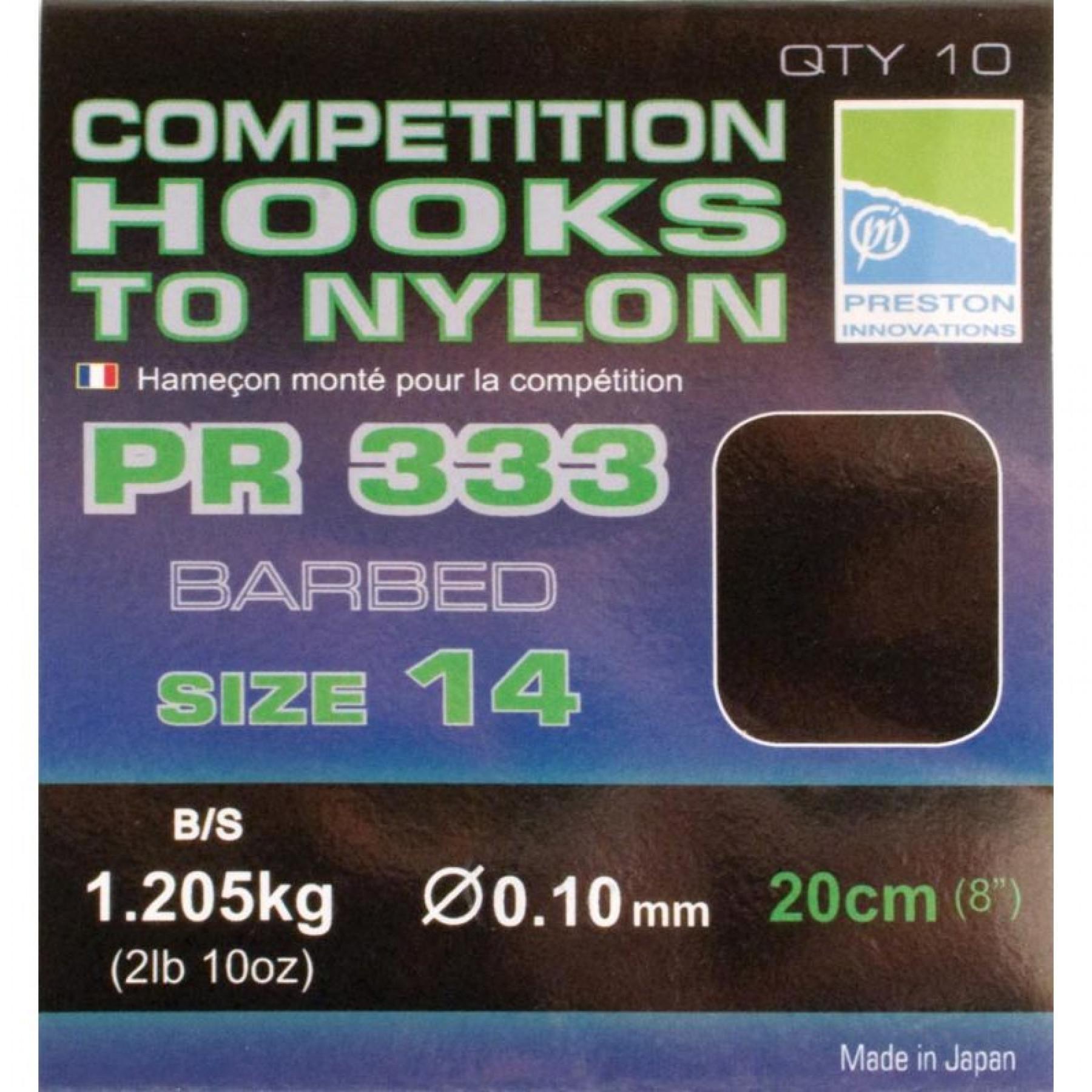 Montierte Haken Preston Competition 333 Hooks To Nylon Size 14